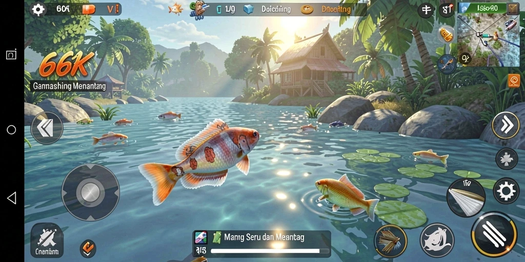 Gameplay seru memancing dengan visual menakjubkan di 66K.