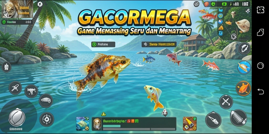 Screenshot GACORMEGA menampilkan gameplay memancing yang menantang dan seru.
