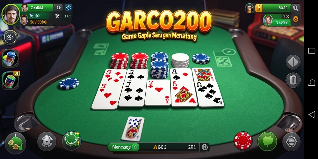 Tangkapan layar GARCO200 menunjukkan suasana seru permainan Gaple dengan teman-teman.