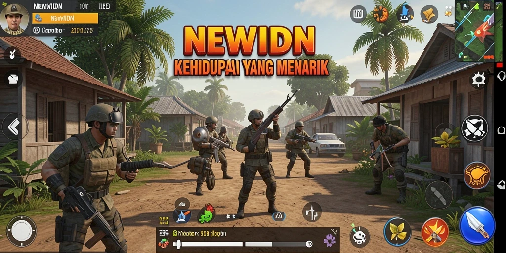 Tangkapan layar gameplay menunjukkan interaksi karakter di NEWIDN.