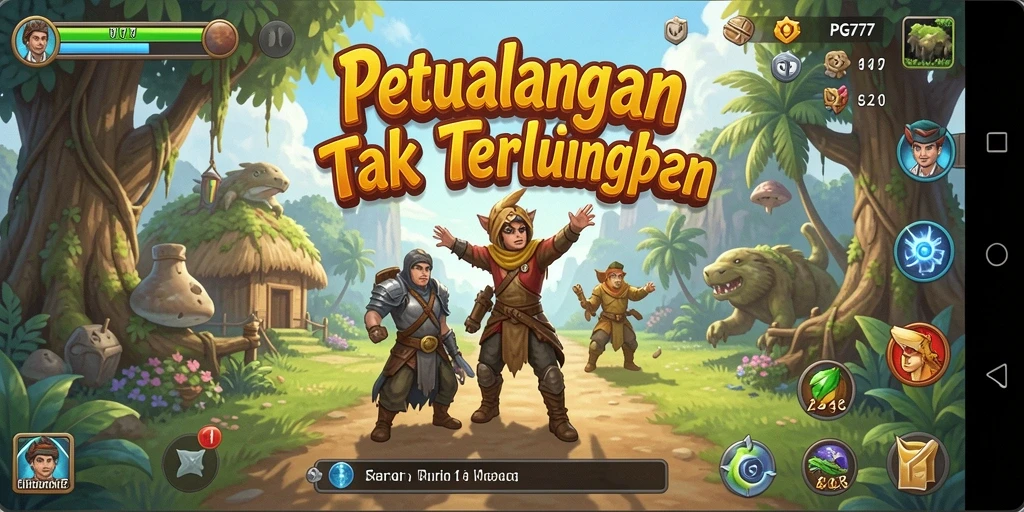Tampilan gameplay PG777 yang penuh aksi dan petualangan.