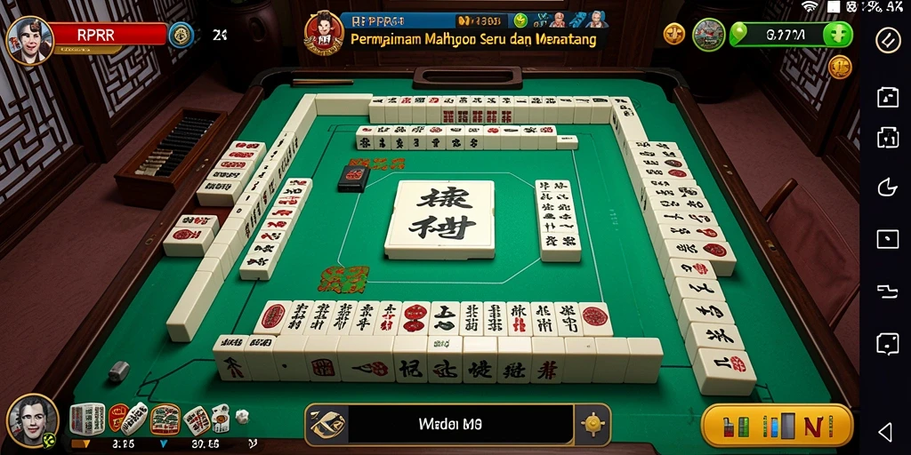 Tangkapan layar RPRR yang menampilkan gameplay Mahjong yang menarik.